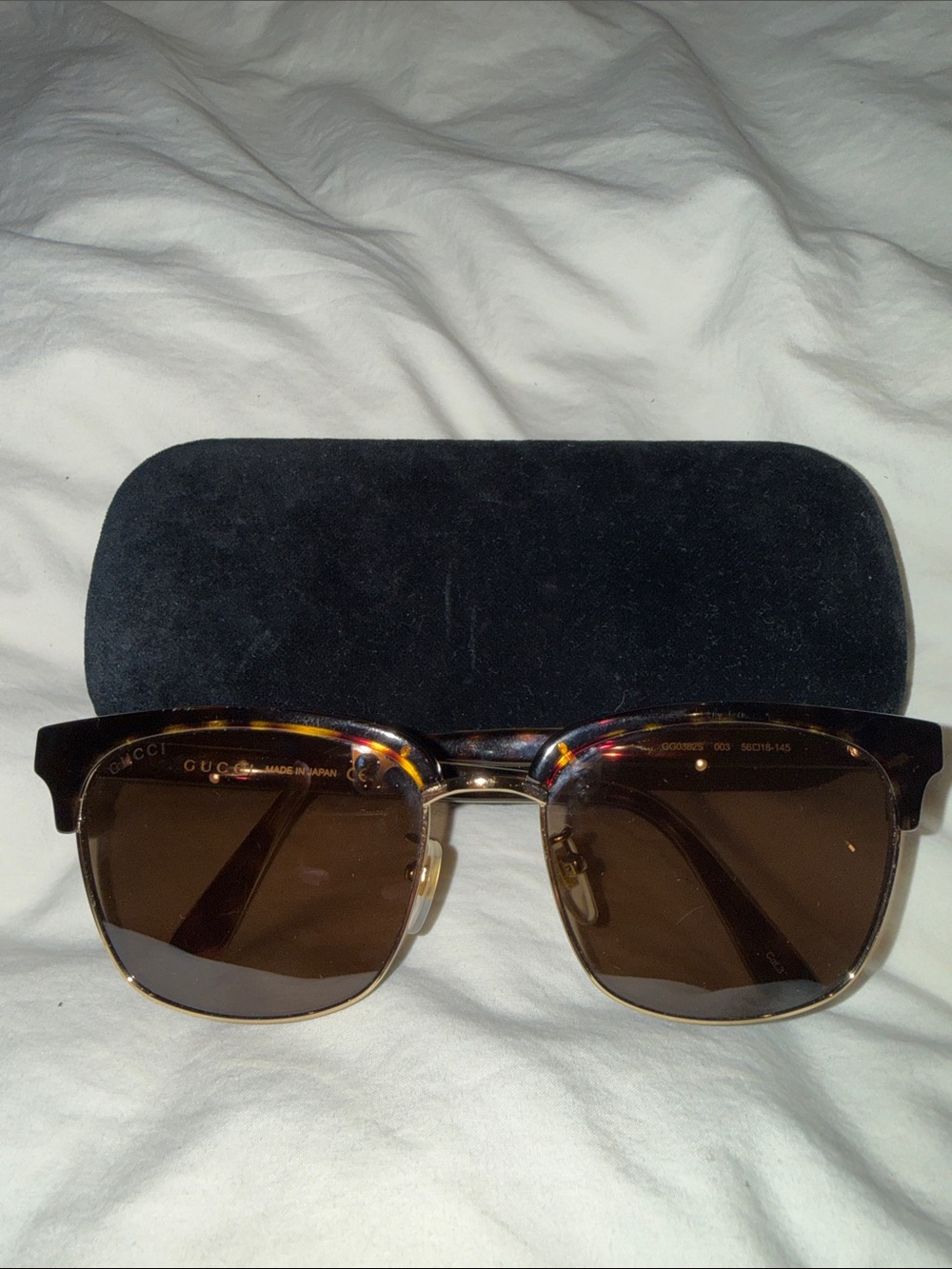 Gucci Tortoise & Gold Sunglasses with Brown Lenses